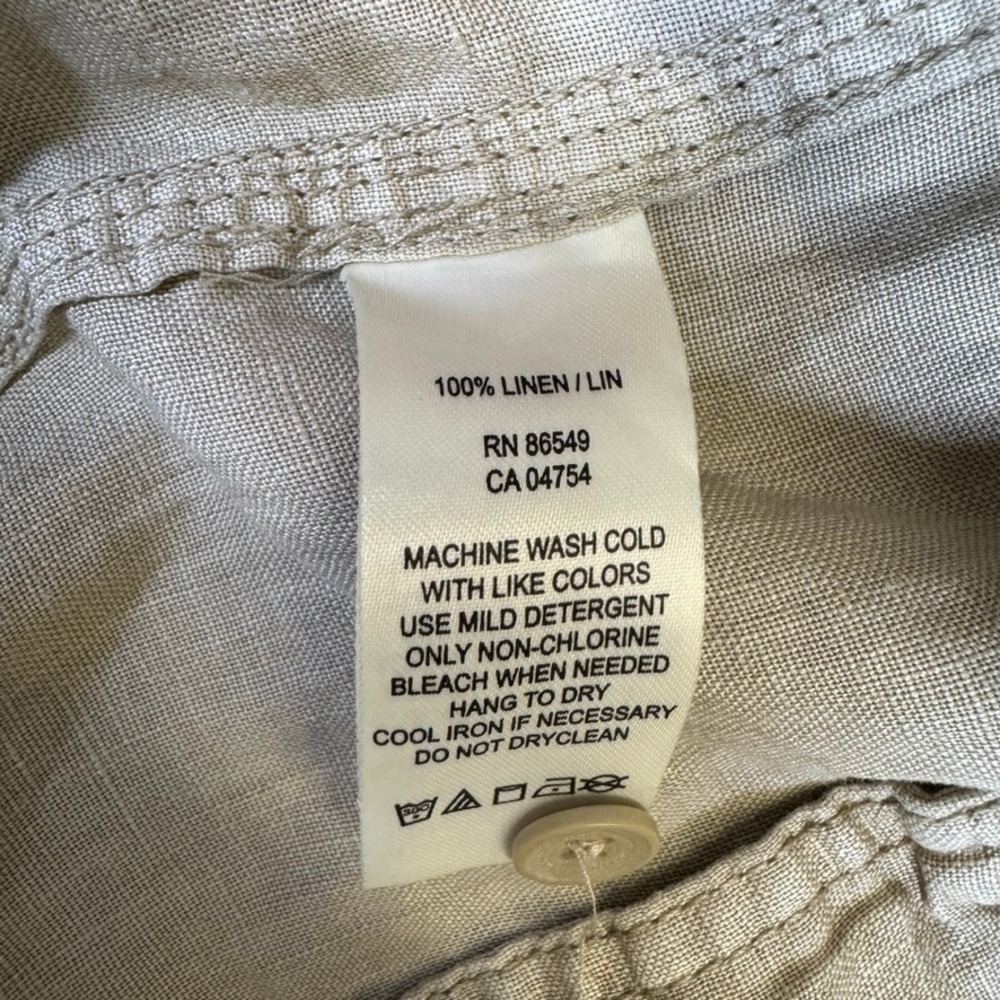 Tommy Bahama Relax Aubrey Fit Linen Pants Beige Tan Cropped Wide Leg Womens 10 - Picture 11 of 12